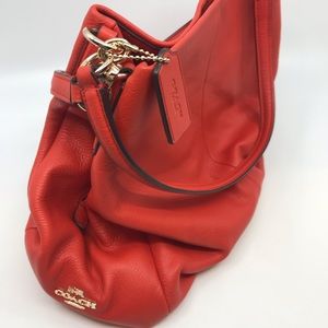 Orange Leather Coach Shoulderbag